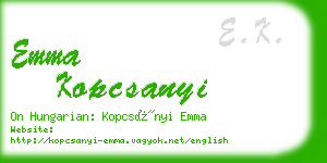 emma kopcsanyi business card